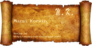 Muzsi Korvin névjegykártya
